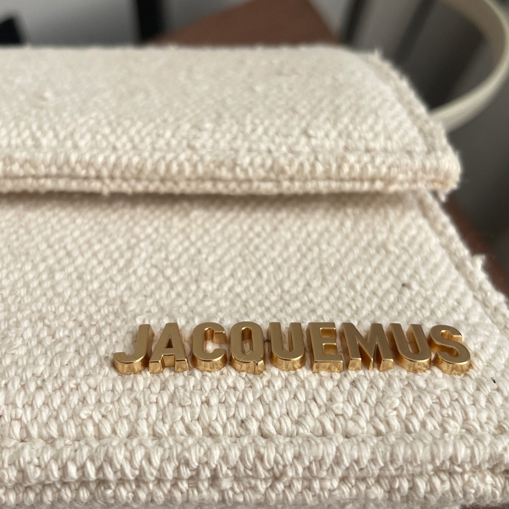 Jacquemus Woven Le Bambino Long Flap Bag- ivory - Picture 10 of 15